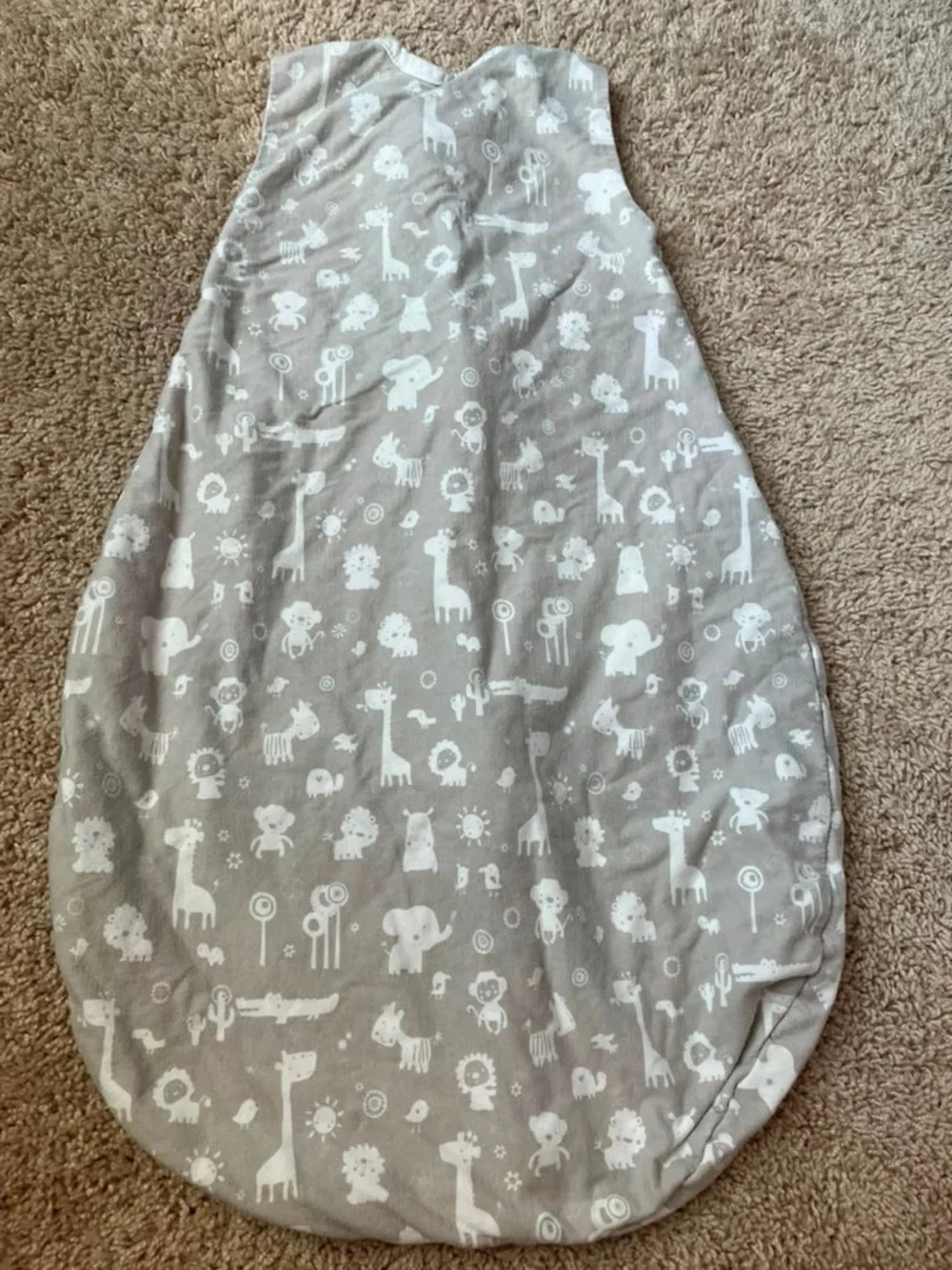 Alvi Summer Cotton Beige Animal Print Sleep Sack - Neutral Safari Design